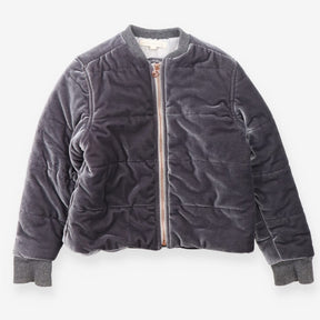 Bomber Jacket Velour Silver