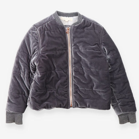 Bomber Jacket Velour Silver