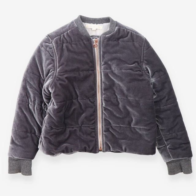 Bomber Jacket Velour Silver