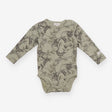 Bodysuit Long Sleeve Green Raccoon Appliques
