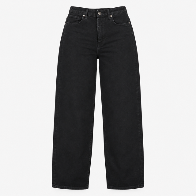 Black 100% Cotton Straight Leg Jeans