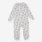 White Sleepsuit Spotty Hearts 