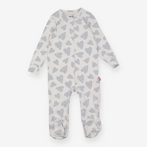 White Sleepsuit Spotty Hearts 