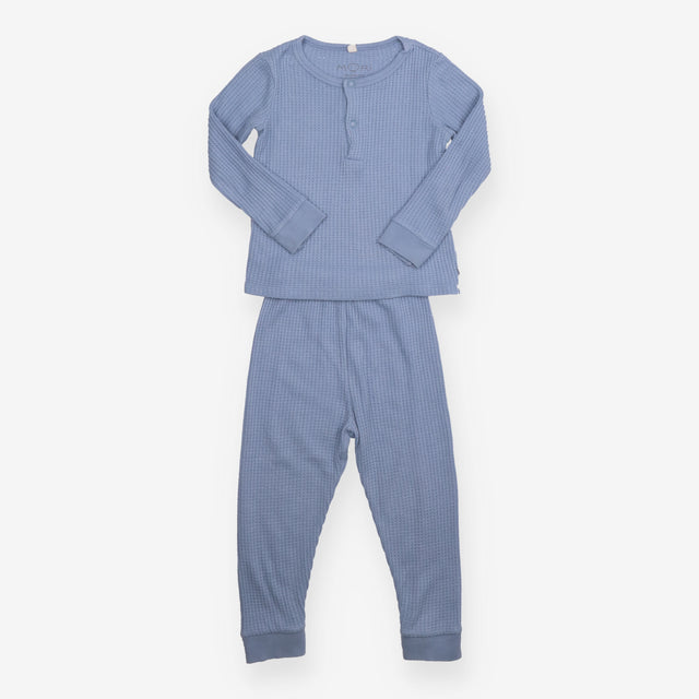 Outfit Top and Leggings Waffle Light Blue