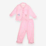 Pyjamas pink and white check mouse in pocket