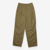 Trousers Khaki Cotton Pleated