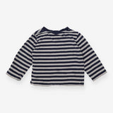 Tee LS blue grey stripe