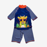 Blue Giraffe Rash Vest and shorts