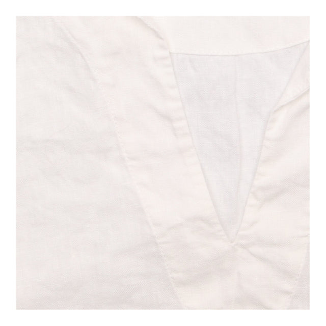 Top White Linen Sleeveless V-Neck