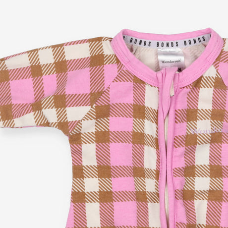 Wondersuit Pink and Tan Check