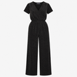 Wide Leg Jumpsuit in Black with Metallic Sparkle