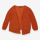 Long‑Line Mohair & Merino Wool Mix Orange Cardigan