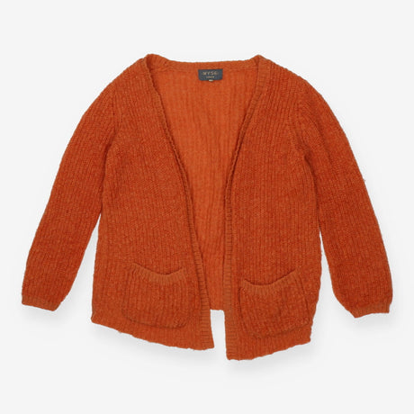 Long‑Line Mohair & Merino Wool Mix Orange Cardigan