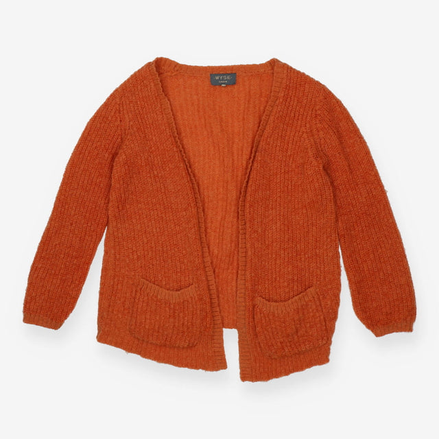 Long‑Line Mohair & Merino Wool Mix Orange Cardigan