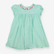 Green gingham dress with strawberry floral