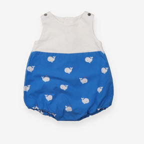 Shortie Romper First Half White and Second half Bl