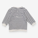 Blue and white striped sweater with fox