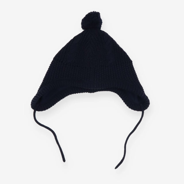 Knit Bobble Hat Navy