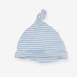 Blue stripe knotted baby hat