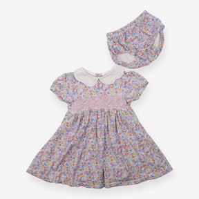 Dress Strawberry Ditsy White Collar with Bloomers