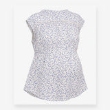Blue Ditsy Floral Sleeveless Maternity Blouse