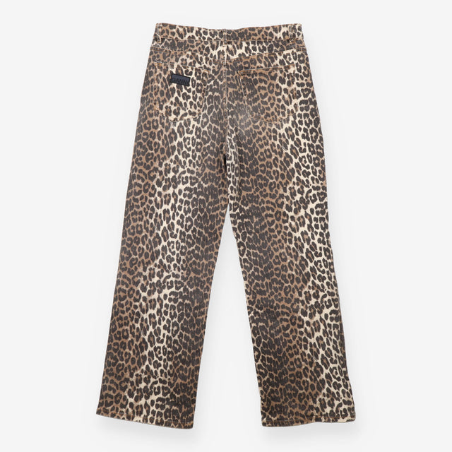 Leopard Print Organic Cotton Straight Leg Jeans