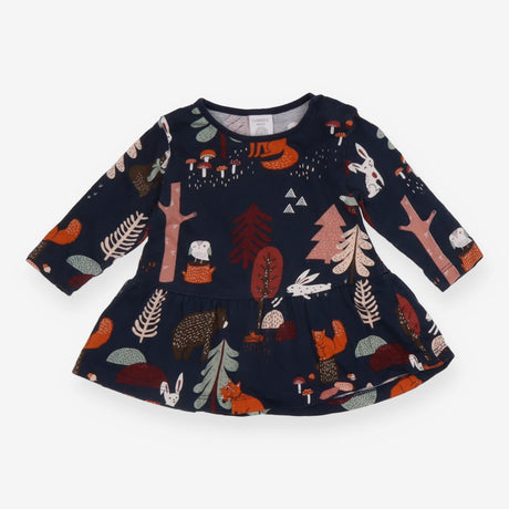 Dress LS jersey blue forest