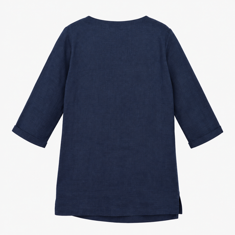 Dress Navy Blue Tunic Style 3/4 Sleeve Pockets