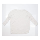 Top Grey White Stripe Viscose Elastane Boat Neck M