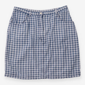 Mini Skirt Cotton Check Blue White