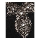 Knit Jumper Dress Beaded Embellished V-Neck Black