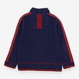 Wash Out Sweater Navy and Red Half Zip Sweater 