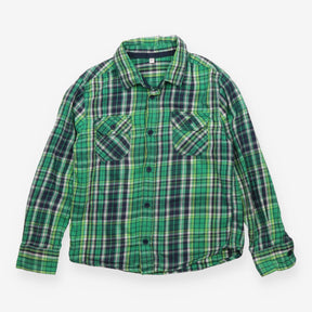 Shirt green check LS