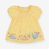 Smock top SS yellow  dinos