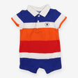 Striped romper with collar