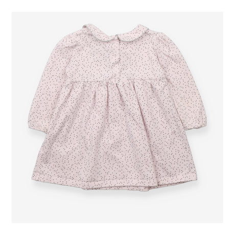 Dress LS pink small stars silver edging