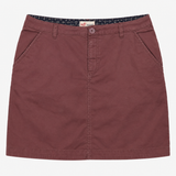 Skirt Dusky Purple Cotton Casual Pockets Knee Abov