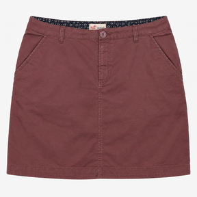 Skirt Dusky Purple Cotton Casual Pockets Knee Abov