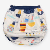 Swim nappy wrap white with boats