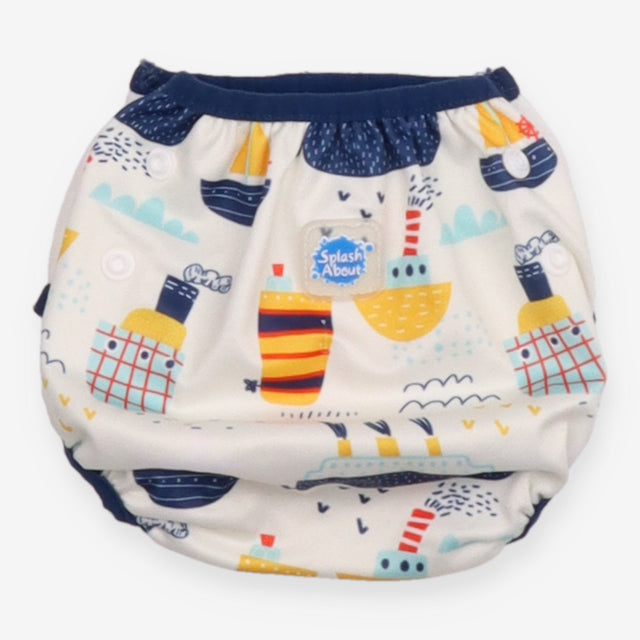Swim nappy wrap white with boats