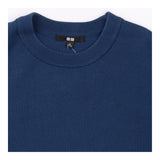 Navy Blue Cropped Short Sleeve Knit Sweater