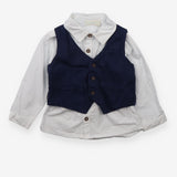 Outfit shirt white navy waist coat