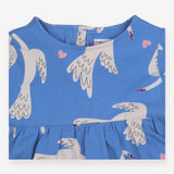 Dress long sleeved blue swan