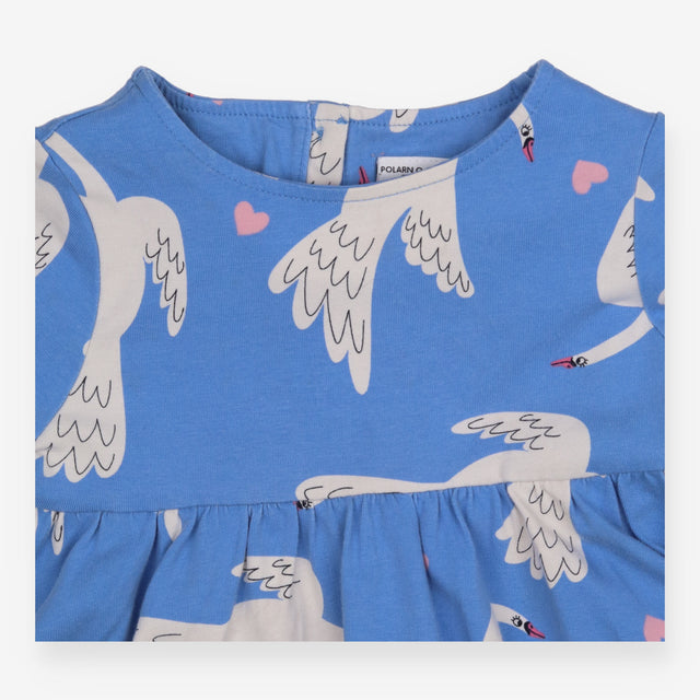 Dress long sleeved blue swan