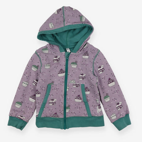 Hoodie Zipped Purple and Green Cupcake