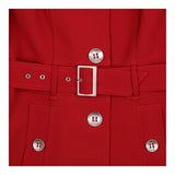Dark Red Belted Tailored Trench Coat