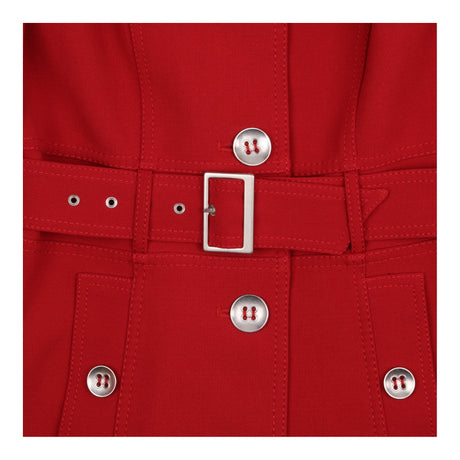 Dark Red Belted Tailored Trench Coat