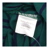 Forest Green Navy Striped Cotton Stretch Long Slee