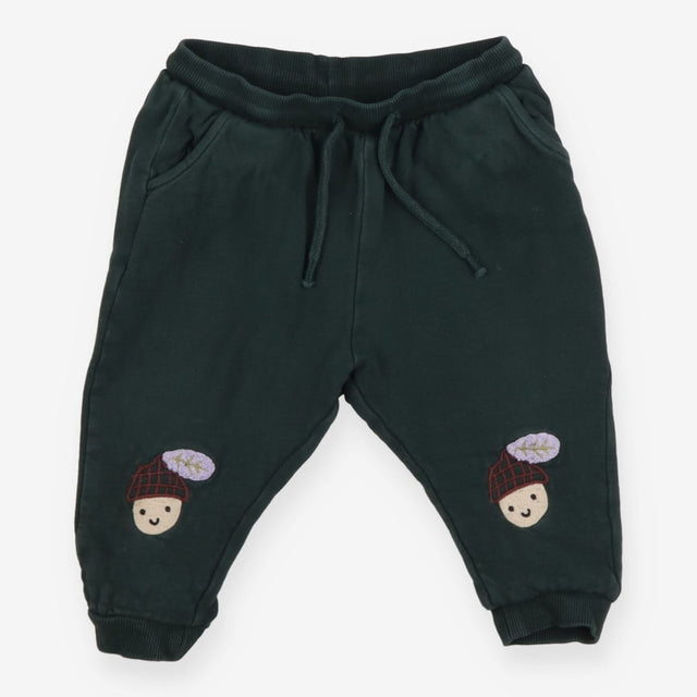 Green jersey joggers with acorns