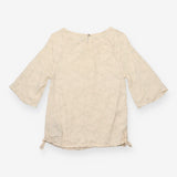 Cream Metallic Silver Floral Embroidered 3/4 Sleev